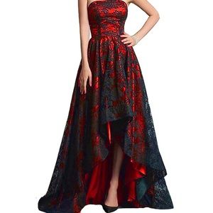 High-Low Red Formal Gown